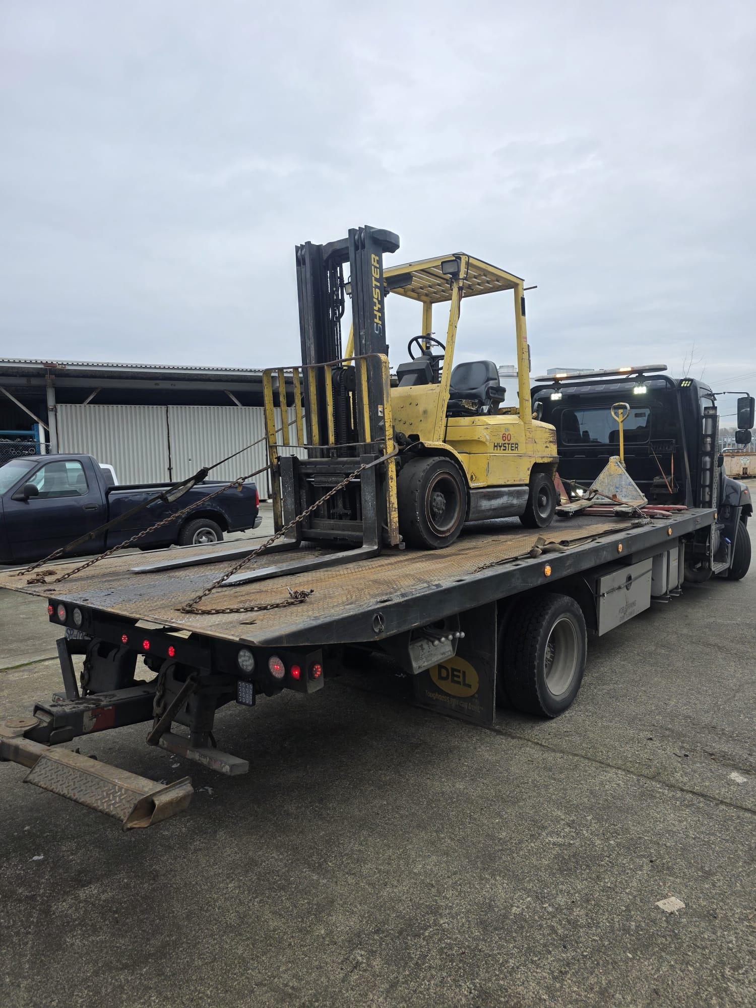 Forklift bought and removed by Noble Towing