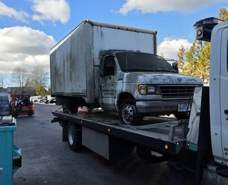 Junk truck being removed