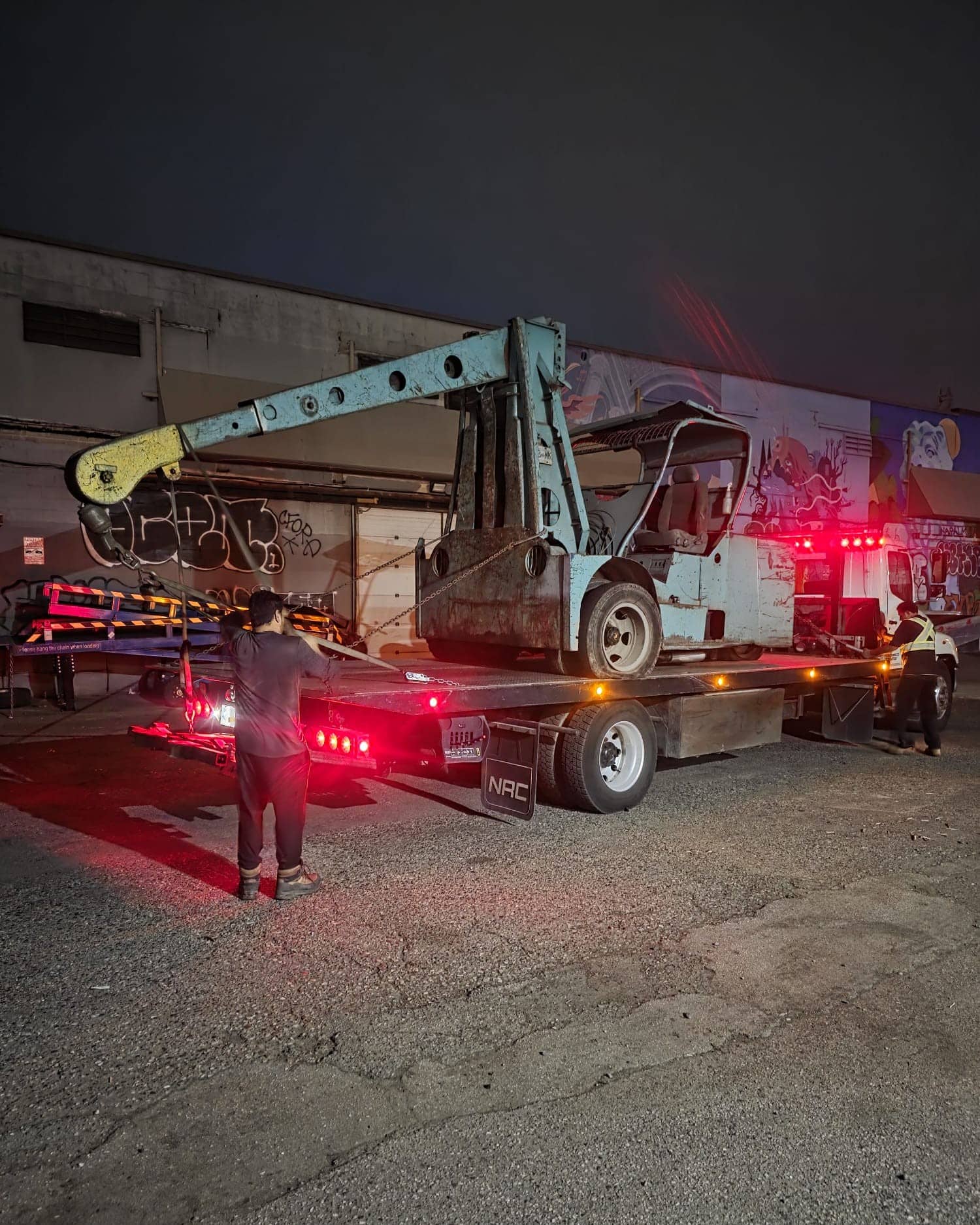 Equipment removal job by Noble Towing