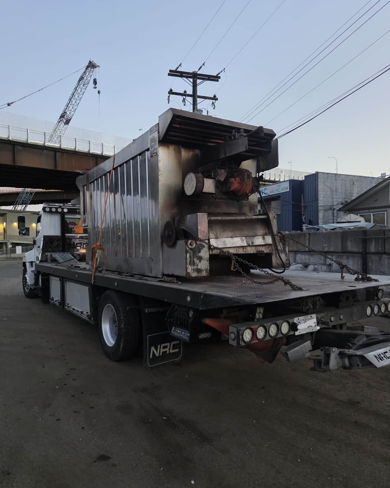 Heavy machinery being removed