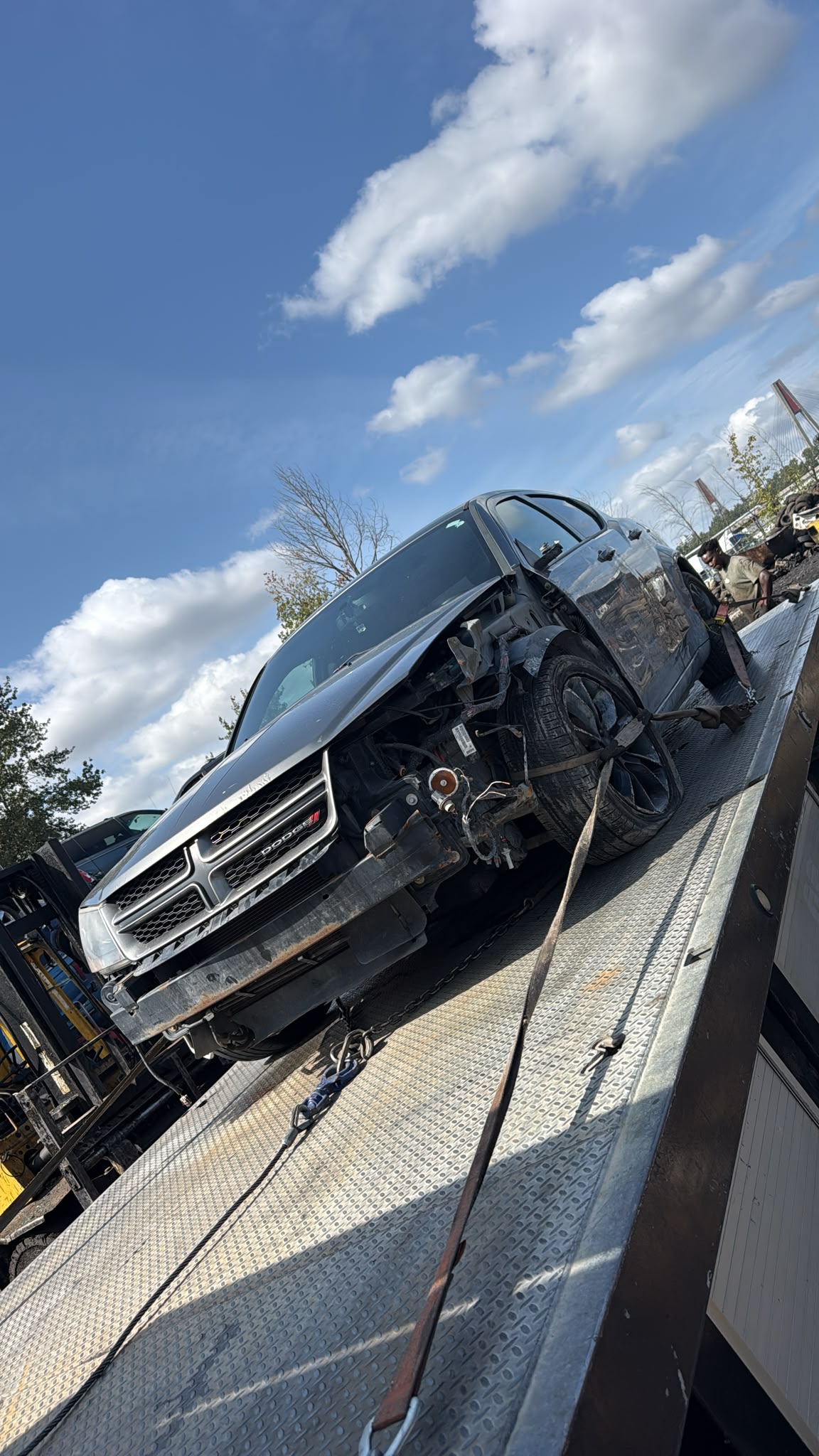 Vehicle pickup by the Noble Towing team